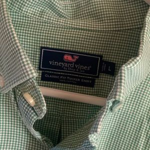 Vineyard Vines Classic Fit Tucker Shirt, Green/white plaid